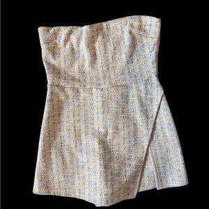 Women’s Metallic Tweed Mini Skirt Multicolor Pastel Large Made in USA